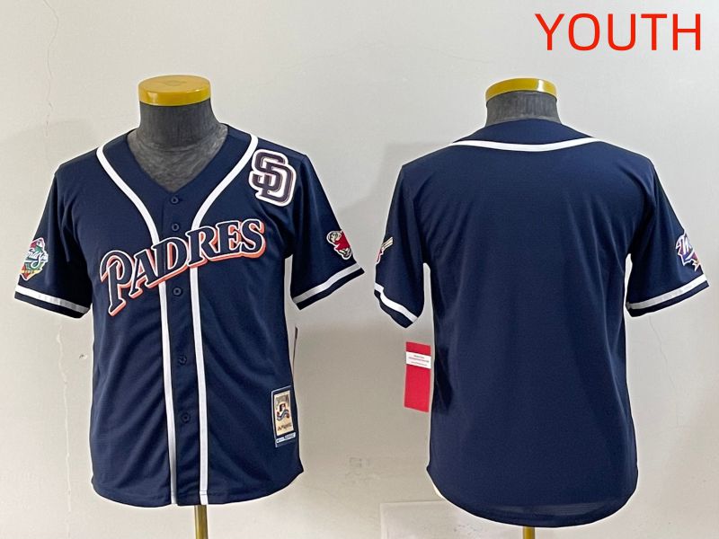 Youth 2025 San Diego Padres Blank Blue Throwback Game Nike MLB Jersey style 13->youth mlb jersey->Youth Jersey